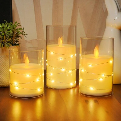 شمع LED استوانه ای باطری خور پک9عددی