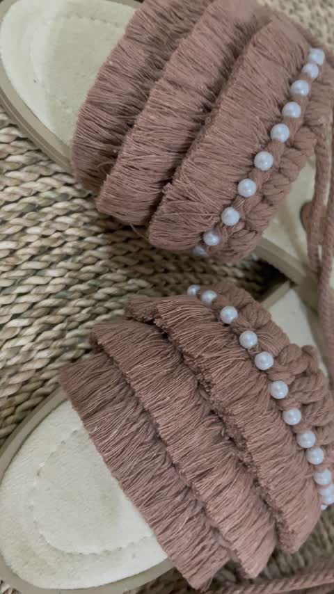ست کیف و صندل مکرومه بافی 