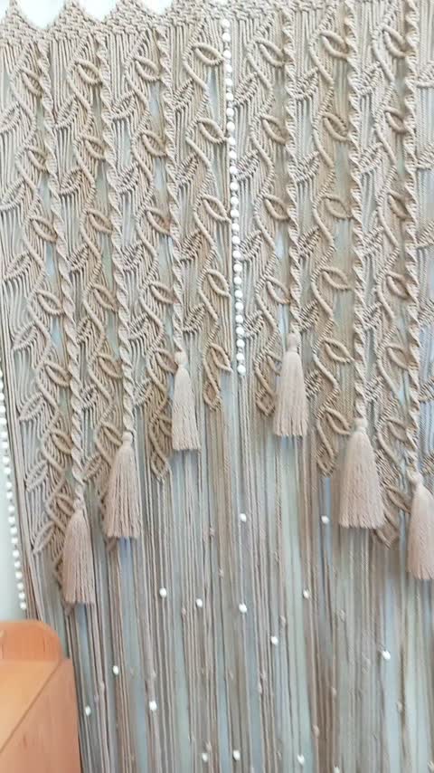 پرده مکرومه طرح بابونه 