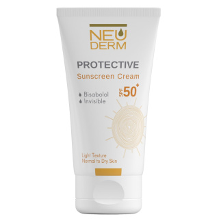 کرم ضد آفتاب بی رنگ SPF 50 نئودرم مدل Highly Protective مناسب پوست نرمال و خشک حجم 50 میلی لیتر