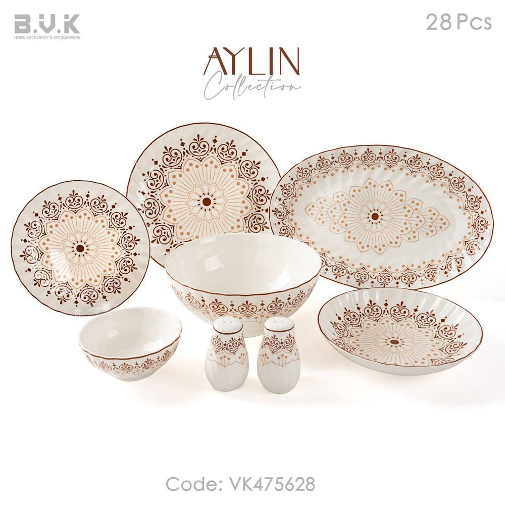 سرویس غذاخوری BVK بی وی کی 6 نفره 28 پارچه مدل AYLIN کد VK475628