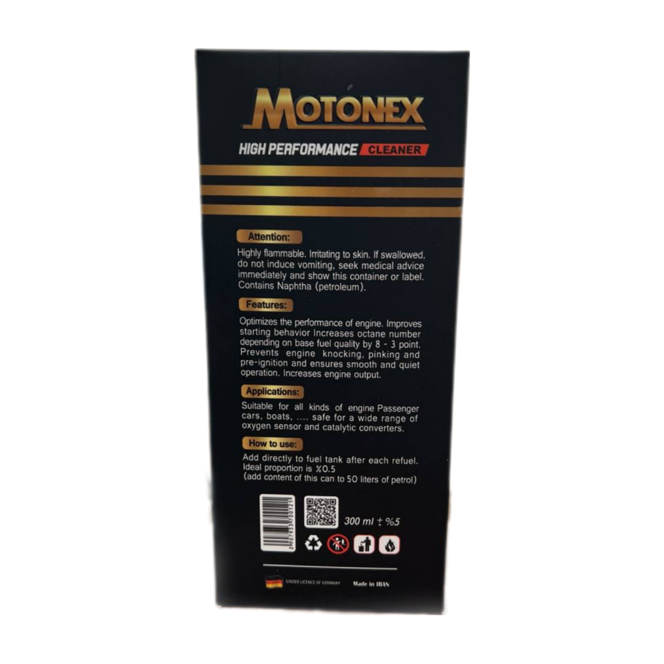 اکتان بوستر و مکمل سوخت موتونکسMOTONEX مدل SUPER 96 حجم 300 میلی لیتر بسته 12 عددی