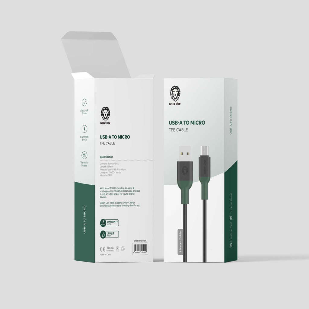 کابل Green Lion USB-A to Micro TPE Cable (1m)