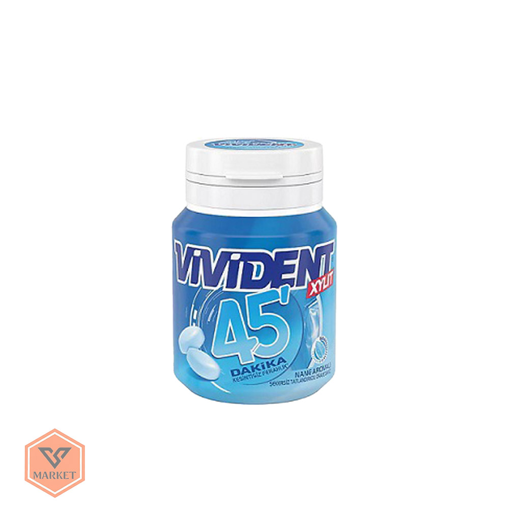 آدامس بدون قند ویویدنت مدل 45 دقیقه با طعم نعناع (Vivident Xylit 45) – قوطی 33 گرمی