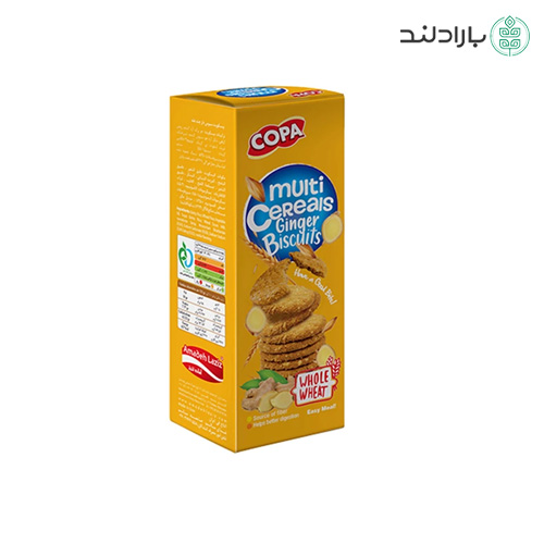 بیسکویت سبوسدار چندغله با طعم زنجبیل کوپا 150 گرم