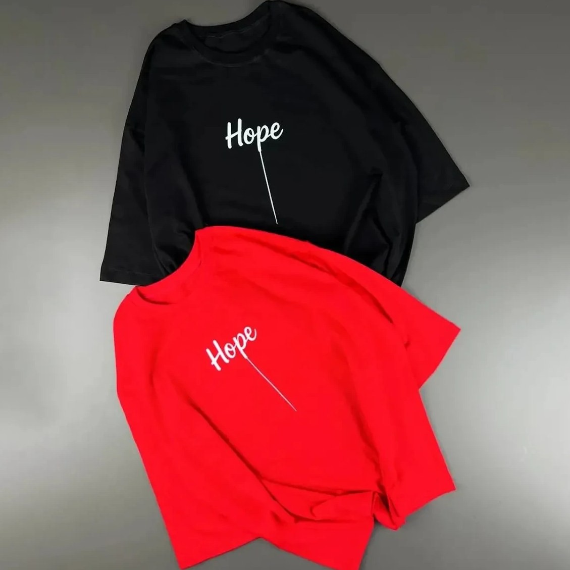 تیشرت باکسی چاپی نخ پنبه طرح HOPE نخ سایز 30