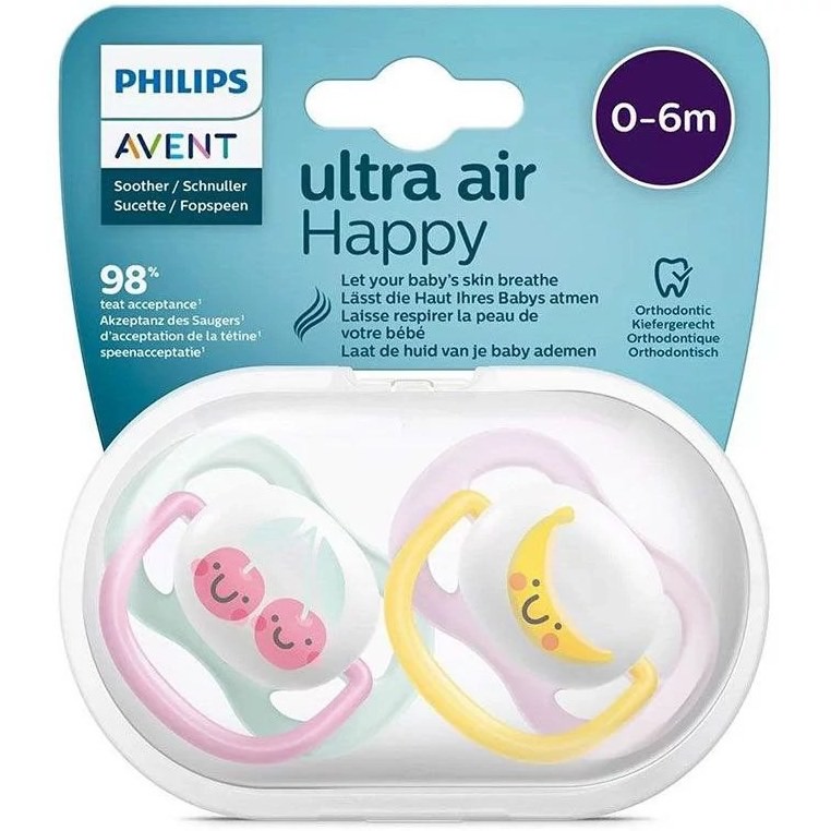 پستانک ارتودنسی اونت 6-18 ماه دخترانه ultrasoft