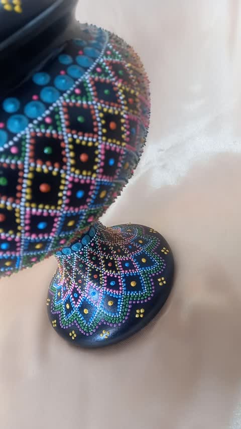 شکلات خوری پایه دار سفالی نقطه کوبی