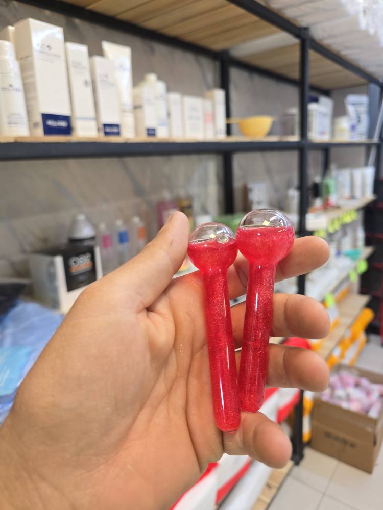 ماساژور زیر چشم گوی یخی قرمز بسته 2 عددی نشکن شیشه ای اصلی به شرط اصالت | اورجینال