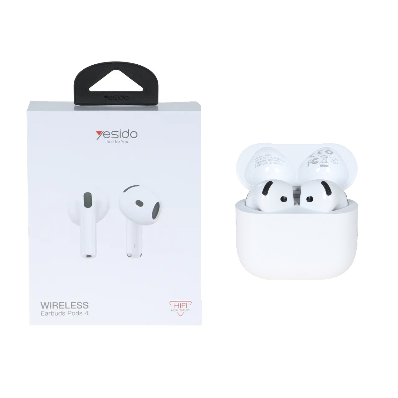 ایرفون بی سیم Yesido مدل Pods Pro4 JB28 - سفید (گارانتی 18 ماه تعویض نیکان همراه)