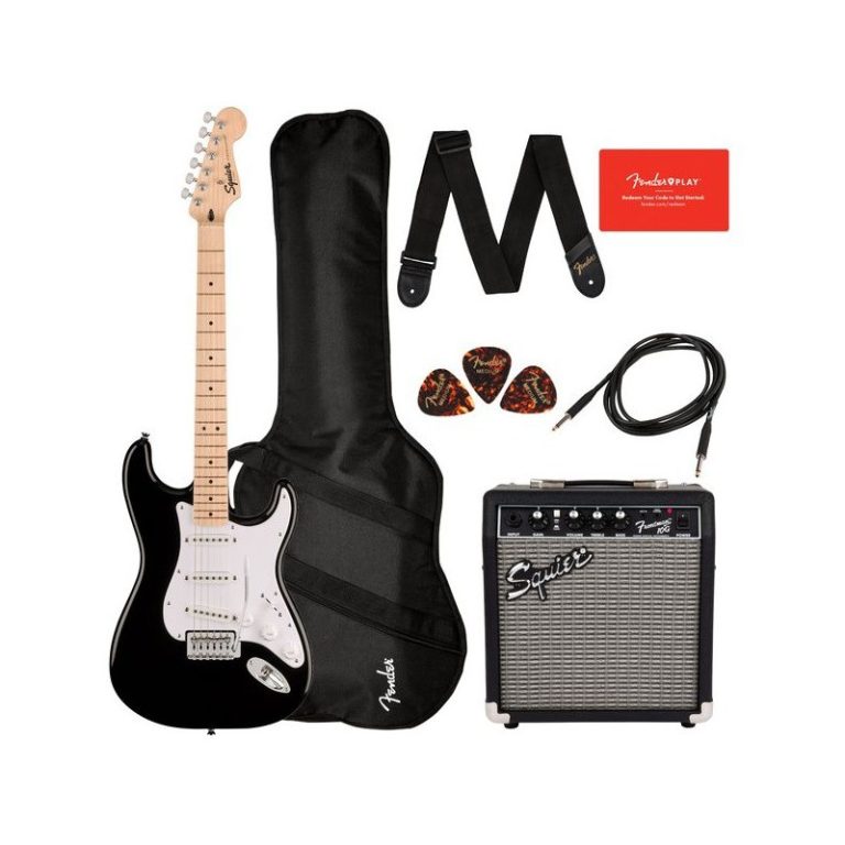 پکیج گیتار لکتریک اسکوایر مدل Sonic Stratocaster Pack Black