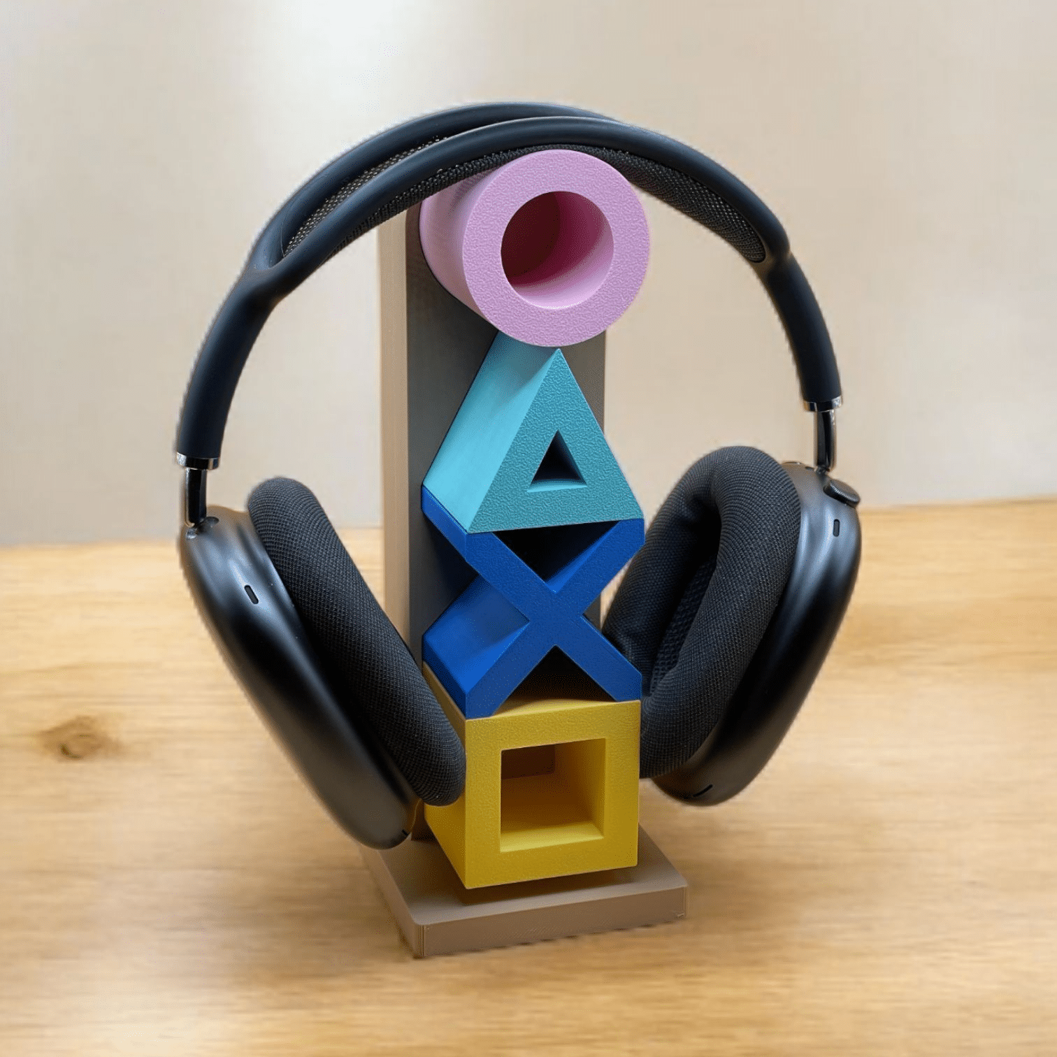 هولدر هدفون پلیاستیشن | پایه نگهدارنده هدفون طرح PlayStation Symbols پرینت سهبعدی