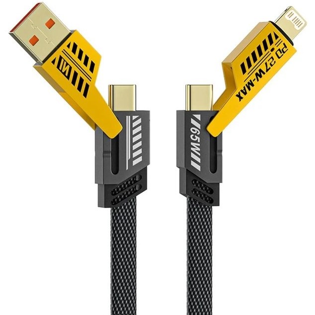 کابل شارژ 4 کاره Data Cable کابل تبدیل سریع و مقاوم چندکاره مناسب انواع گوشی اقساط و ارسال سریع