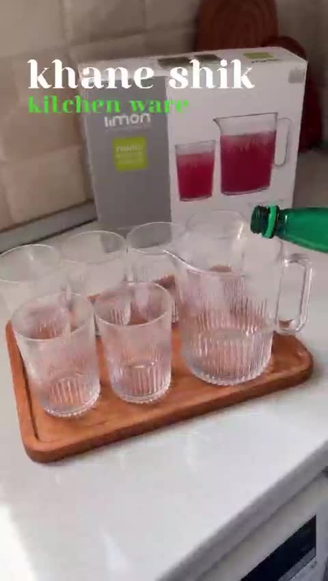 پارچ و لیوان شیاردار لیمون