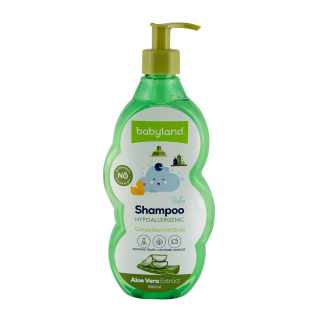 شامپو بچه بی بی لند حاوی عصاره آلوئه ورا حجم 500 میلی لیتر Baby Land Hypoallergenic Aloe Vera Shampoo 500 ml