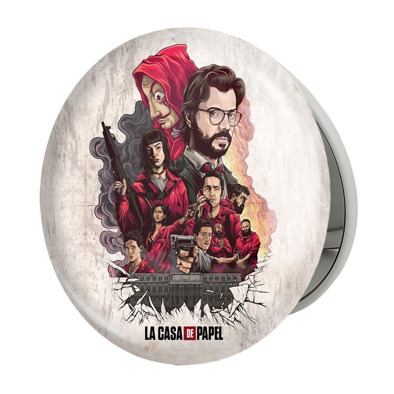 آینه جیبی خندالو طرح سریال Money Heist مدل تاشو کد 3241 – با بهترین کیفیت