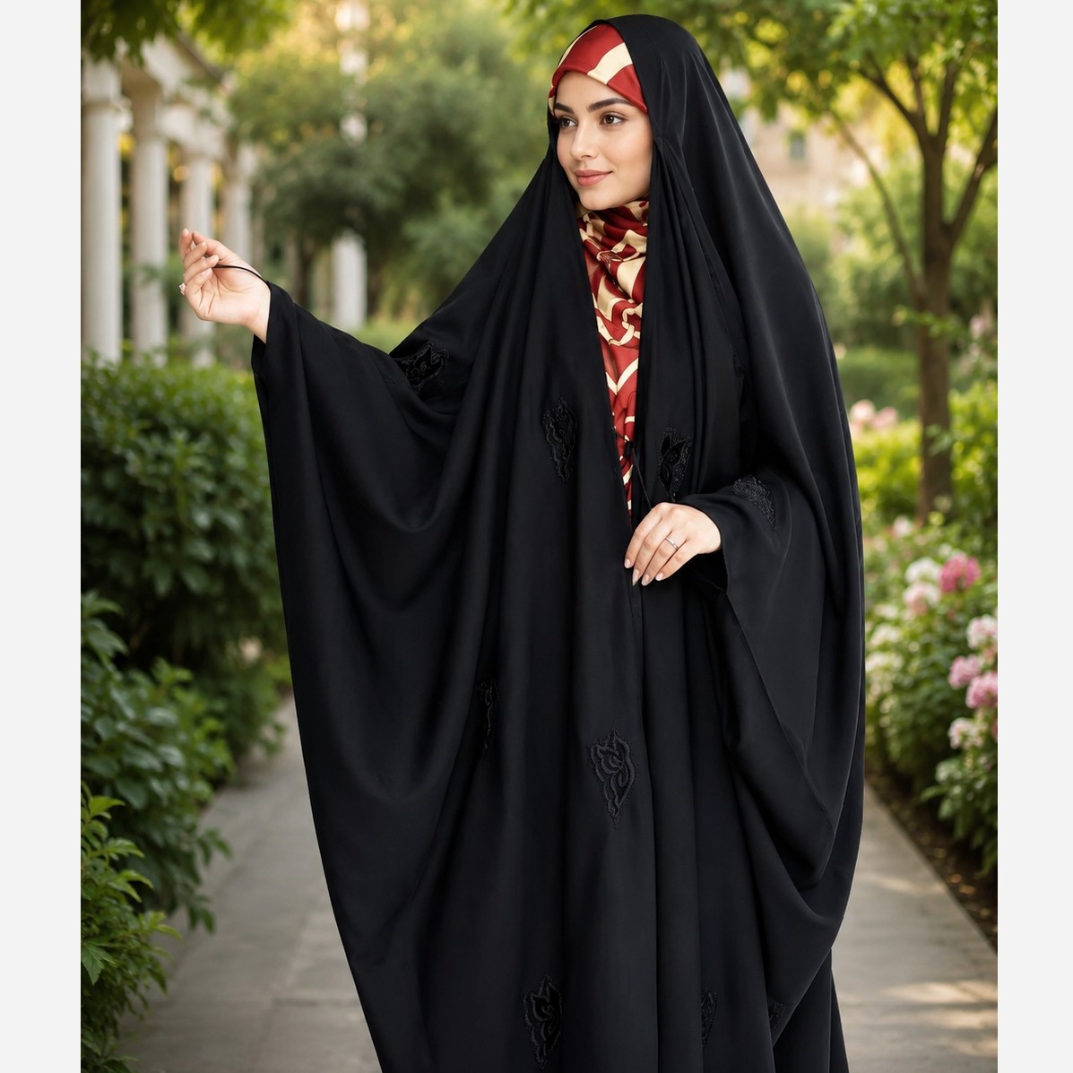 چادر عربی گلدوزی پروانه ژرژت