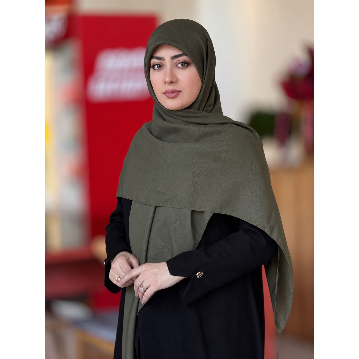 روسری دنیز زیتونی وارداتی