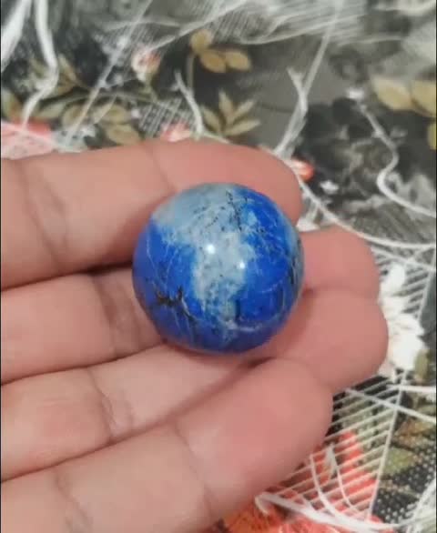 گوی سنگ طبیعی لاجورد معدنی اصل (طرح طبیعی و رگهدار)