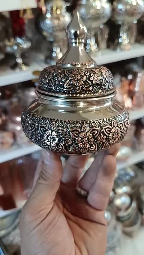 قندان مسی گلبرگ کروم بدون پایه الماس تراش