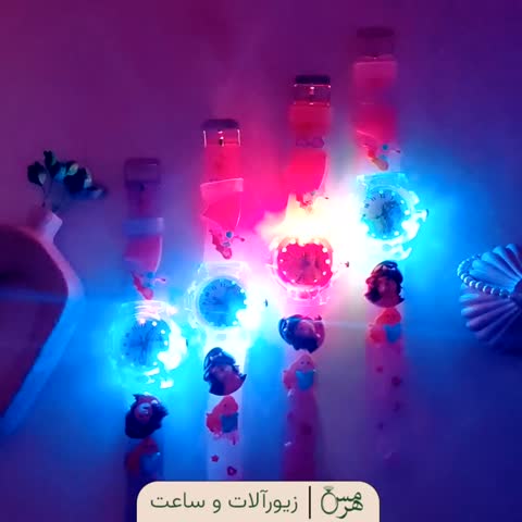 ساعت مچی بچگانه طرح باربی (موزیکال، چراغ دار و اسپینری)