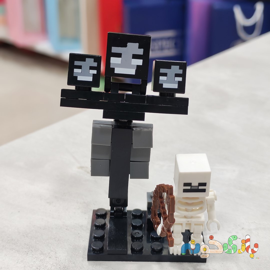 ست مینی فیگور ماینکرفت Minecraft مدل ویدر Wither و اسکلتون کماندار به همراه اکسسوری و استند