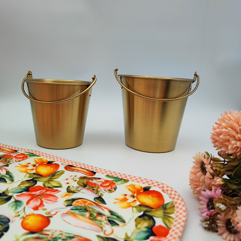 سطل استیل طلایی یخ
