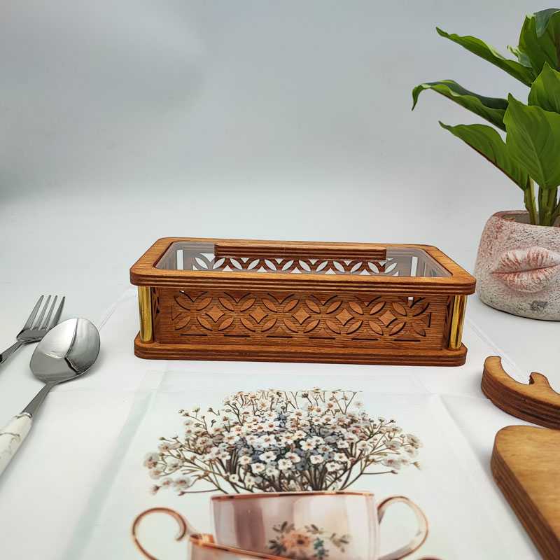 جاقاشقی مستطیل چوبی نرده طلایی
