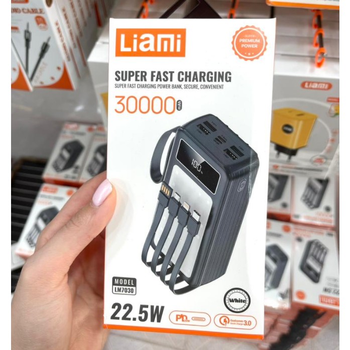 پاوربانک اورجینال لیامی ضمانت مرجوعی 66w 30000mAh سوپرفست کیفیت عالی و تضمین شده کیفیت برند معتبر لیامی Liami