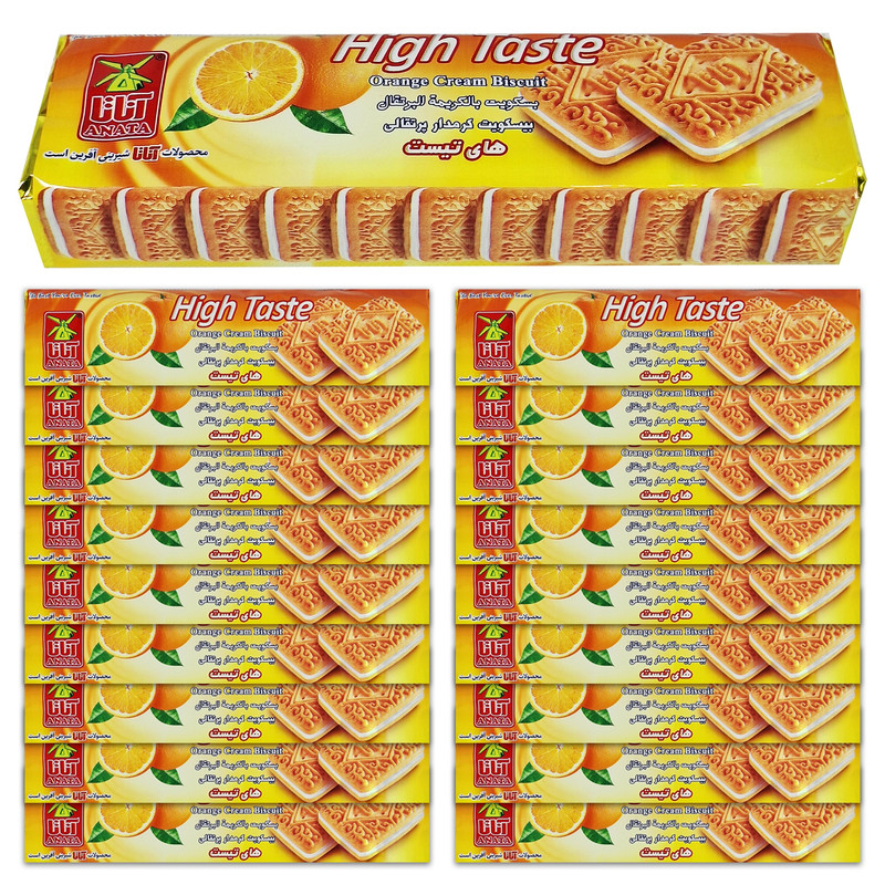 - بیسکویت کرمدار پرتقالی هایتیست آناتا - 115 گرم بسته 18 عددی -