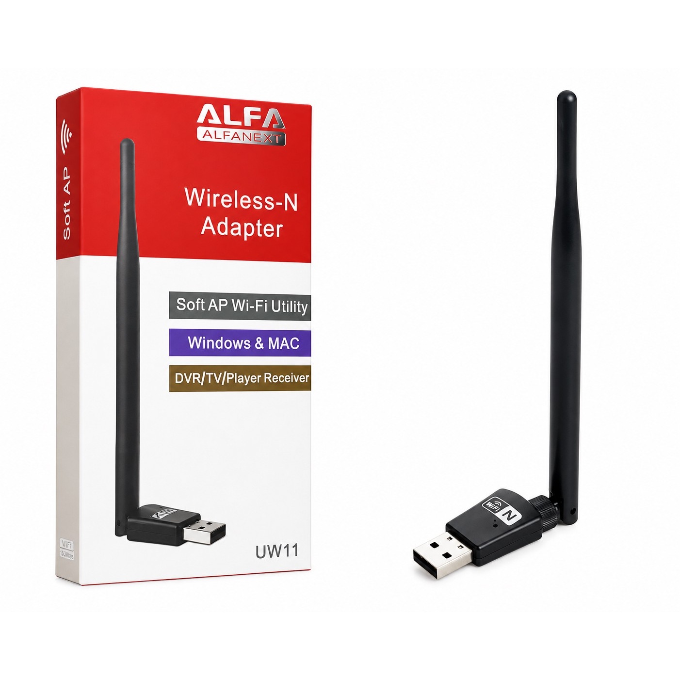 دانگل وای فای USB مدل UW11 سرعت 300Mbps Plug Play