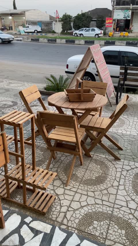 میز صندلی غذا خوری چوبی تاشو