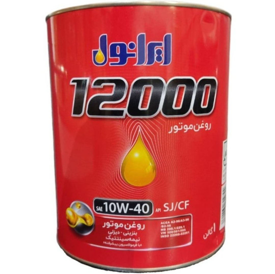 روغن موتور ایرانول 12000 گرانوریSAE 10w40 حجم 3.785