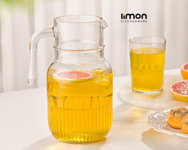 پارچ شیشه ای شیار دار لیتر 15 کد 229900 لیمون