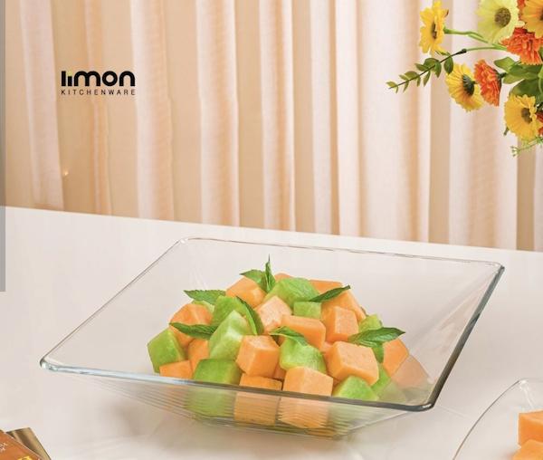 میوه خوری شیشه ای مربع کد 225300 لیمون