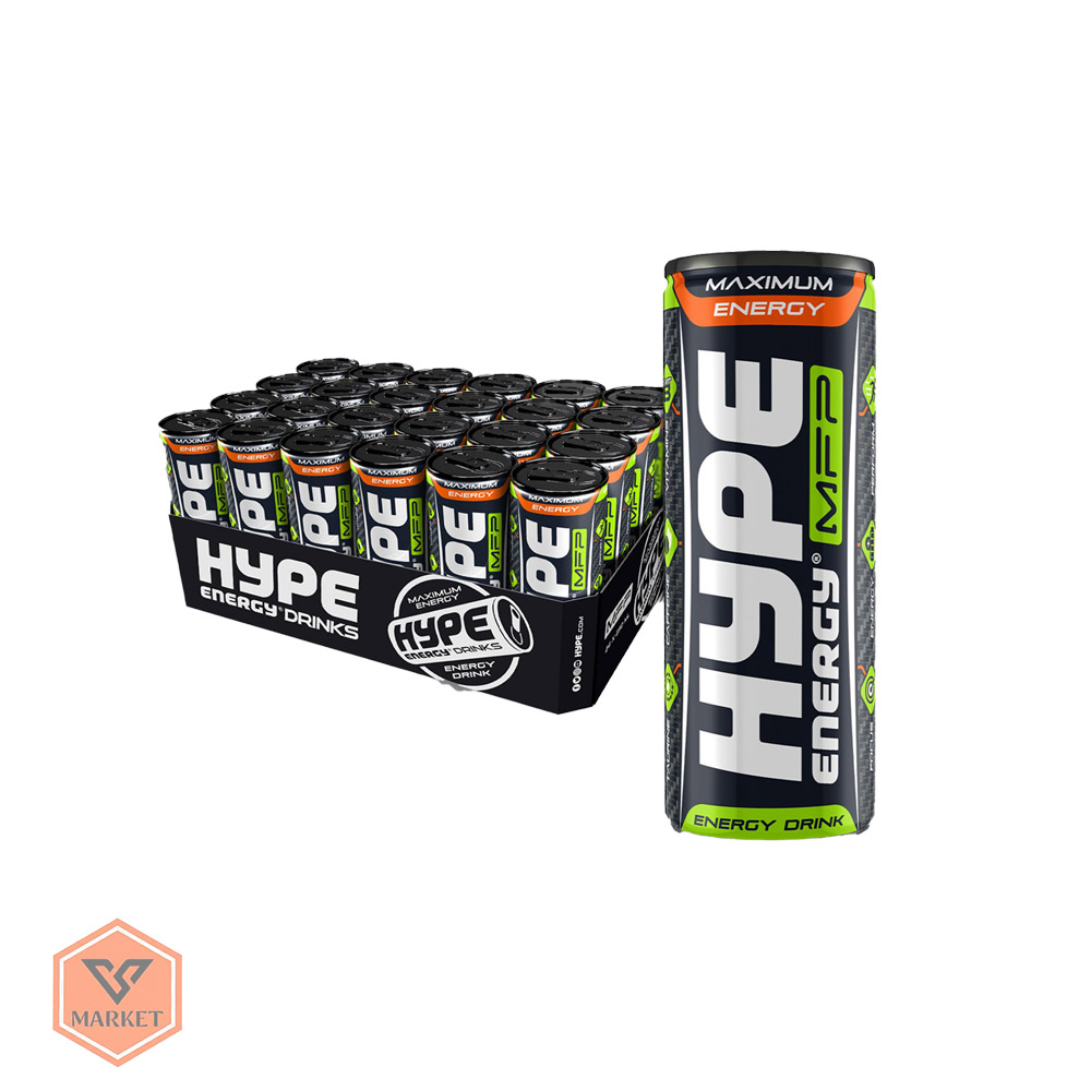 نوشیدنی انرژیزا هایپ (Hype) مدل MFP (Maximum Energy) – حاوی کافئین و تورین (باکس 24 عددی)