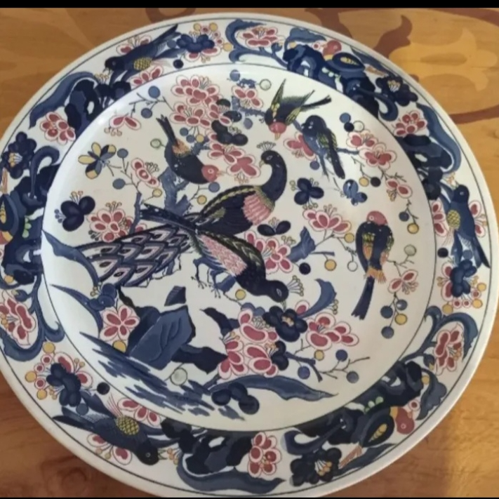 دیس بزرگ طاووس و بلبل قدیمی ژاپنی با قدمت 60 ساله