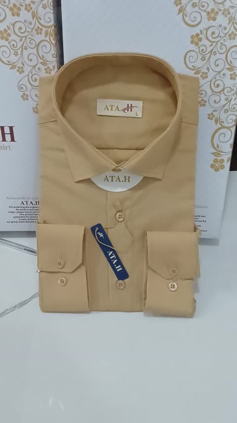 پیراهن مردانه عسلی تترون درجه یک 