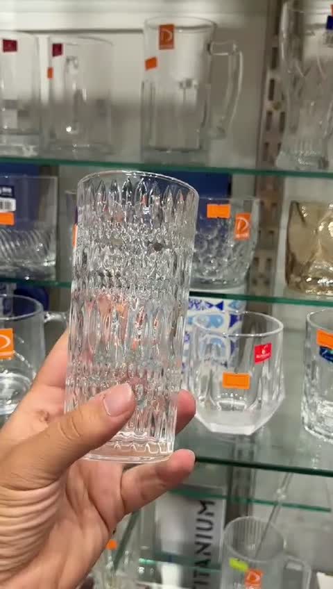 لیوان شربت،طرح ناخمن، برند دلیط، جنس بلور،ساخت چین