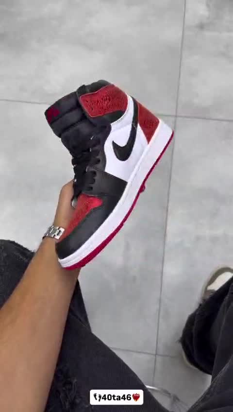 کتونی جردن وان مدل High OG Satin Black Toe Zapatillas