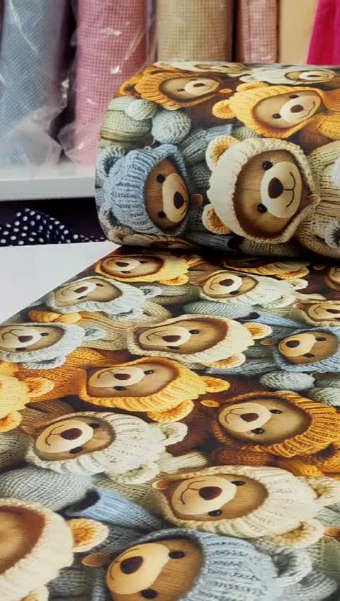 پارچه داک طرح خرسی