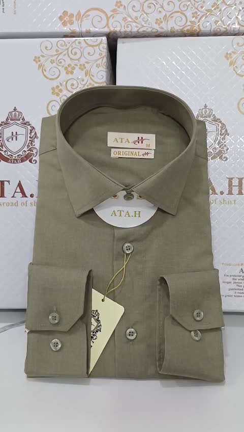 پیراهن مردانه زیتونی نخی درجه یک 