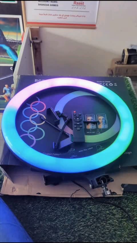 رینگ لایت 46 سانتی متری مدل MJ18 RGB (پس کرایه)