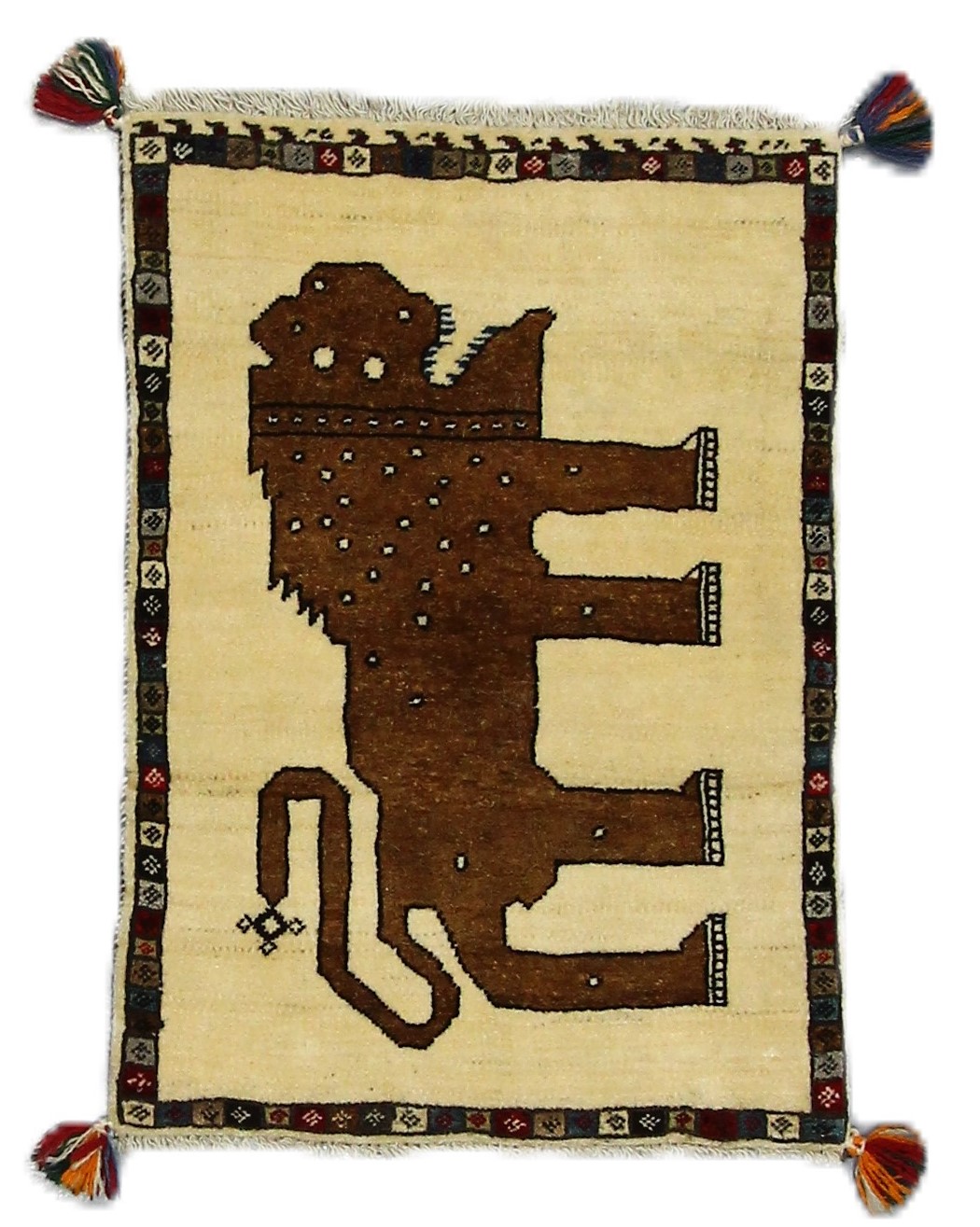 گبه قشقایی دستباف 88x62 cm سانتیتر