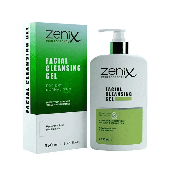 ژل شستشوی صورت مناسب پوست خشک و نرمال زنیکس Zenix با خاصیت آبرسانی پوست حجم 250 میل