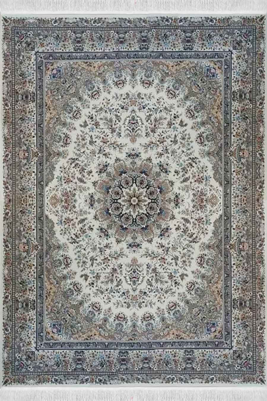 فرش مشهد 1700 شانه کد 817255 زمینه کرم-موشی