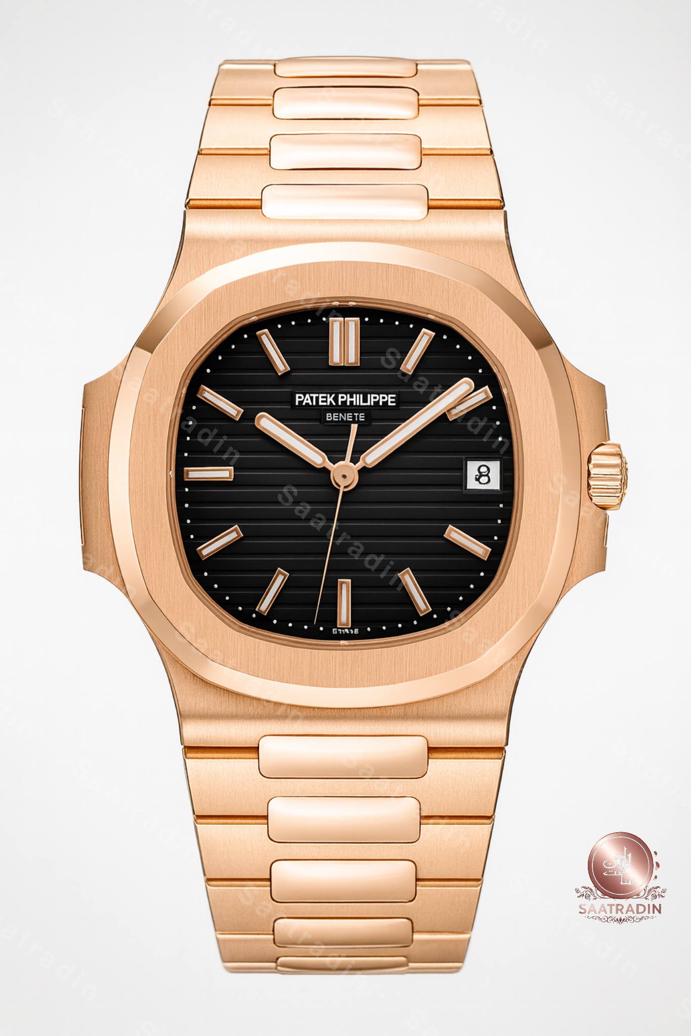 ساعت زنانه پتک فیلیپ ناتیلوس رزگلد سایز 32 میلیمتر مشکی – هایکپی درجهیک (Patek Philippe Nautilus Rose Gold Black Dial