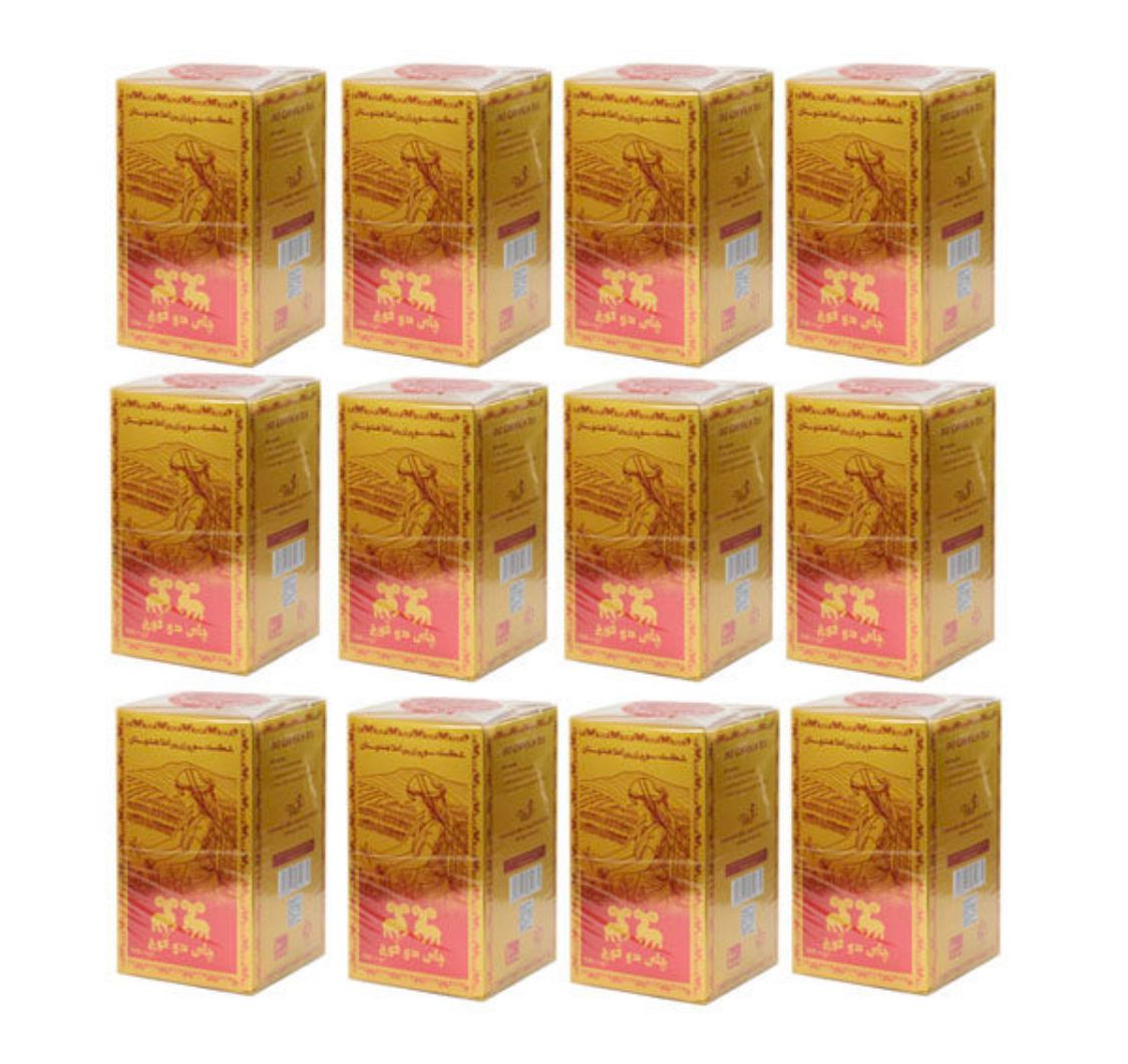 چای شکسته سوپر زرین اعلا دو قوچ، پک 12 عددی - 500 گرم