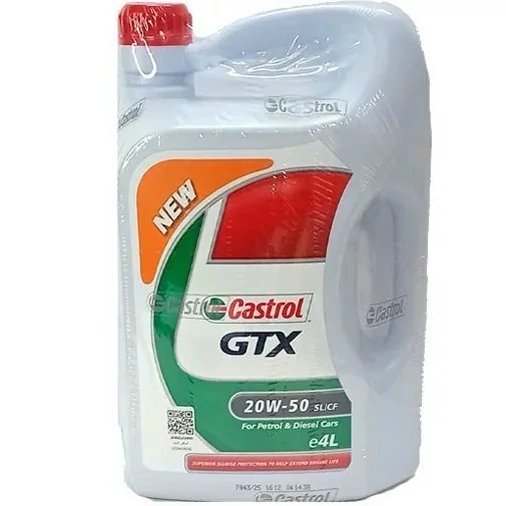روغن موتور کاسترول GTX 20W50 SL اصلی چهار لیتری 