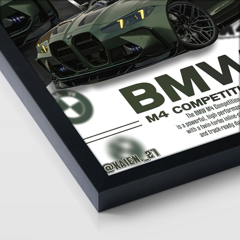 تابلو بکلیت طرح ماشین BMW مدل B-S10747 فریم مشکی ارسال فوری مدل 1